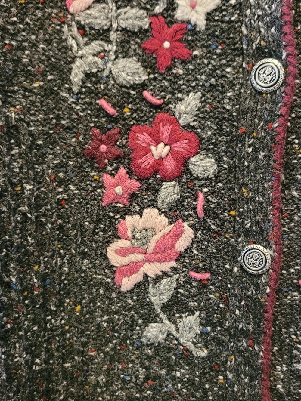 Vintage Northern Reflections Floral Embroidered Cardigan Sweater L Grandmacore - Picture 7 of 8